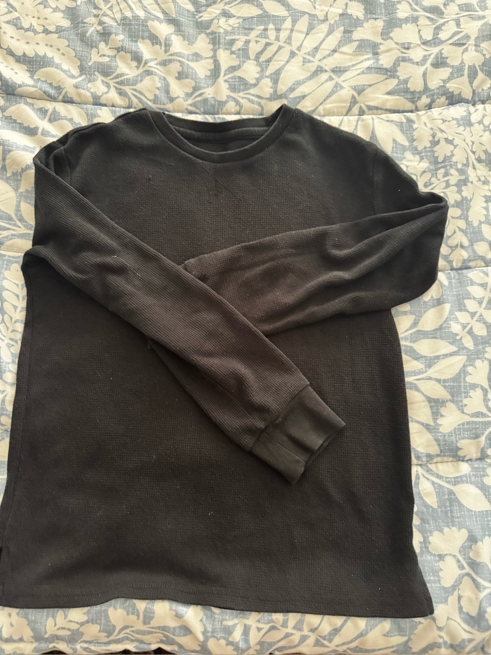 Epic Threads Black Long-Sleeve Thermal Crew Shirt